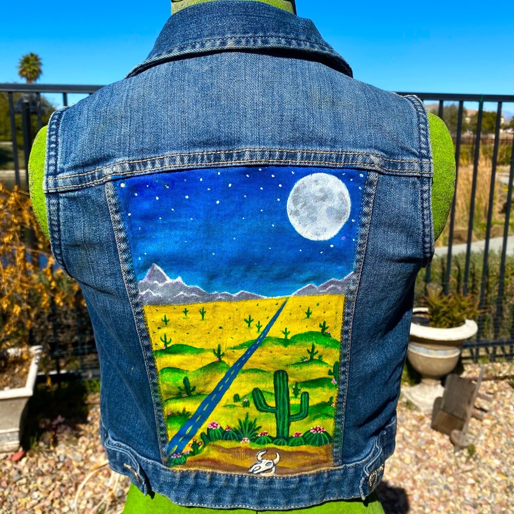 ❗️ Custom Painting❗️🎨 Denim Vest